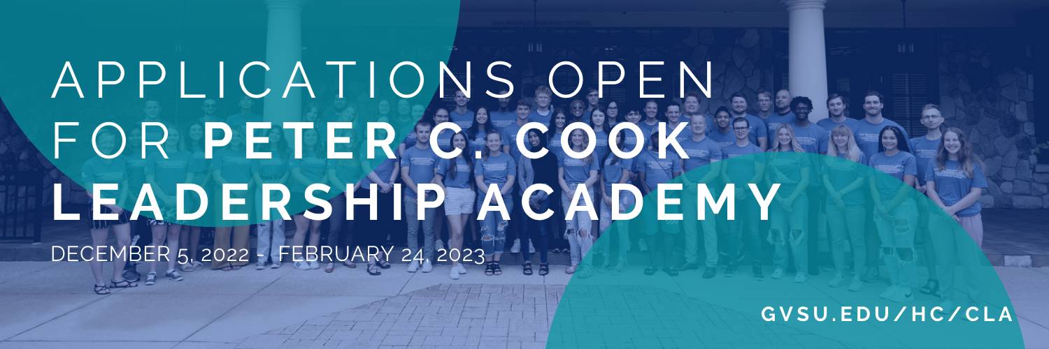 Peter C. Cook Leadership Academy Applications Banner